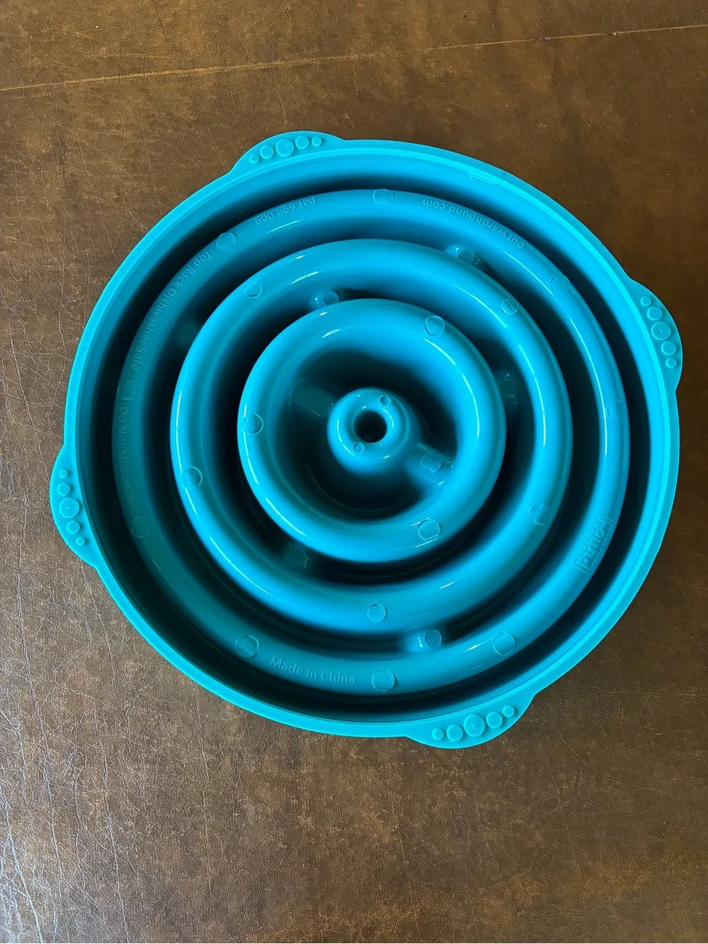 Outward Hound Teal Slow-Feed Dog Bowl - large pet feeder